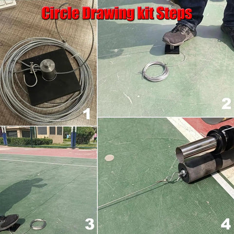 Floor Marking Tool And Tape Applicator For Quick Two Line Aisle Marking, Warehouse Floor Pasting Machine, Ideal For Playgrounds And Sports Courts With Circle Kit, Ergonomic Standing Design, No Bending, Handles Tape Fast, Reduces Back Strain, circle drawing kit steps on sports court