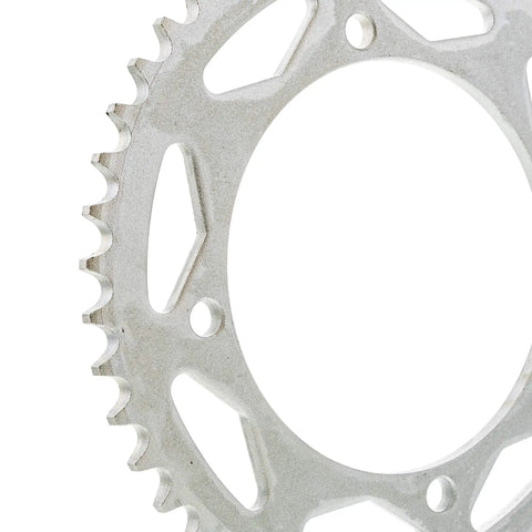 Close-up of rear sprocket from Beefed Up Drive Sprocket Chain Combo For Kawasaki KX65 Front 13 Tooth Rear 46 Tooth 420 Chain 108