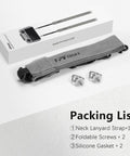 Soft Leather Lanyard For DJI RC Series Remotes with foldable screws and silicone gaskets shown with packaging and components.