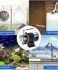 Ready To Roll Heavy Duty 1/10 Hp Electric Water Transfer Pump Delivering 330 Gph Flow With 40 Ft Lift For Effortless Fluid Handling in flooded basement, aquarium, rain bucket, kitchen sink.