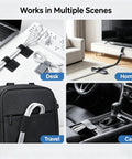 Reusable Cable Management Straps And Self Adhesive Cord Organizers For Power And Usb Cables Featuring Adjustable Hook And Loop Design For A Slick Desk Setup That Keeps Your Wires Neatly Wrapped No Sweat Ever in various home and travel settings.