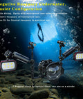 Underwater Video Light For Diving, Pro Grade 6000LM LED, 130ft Waterproof, GoPro mounted, illuminating ocean floor