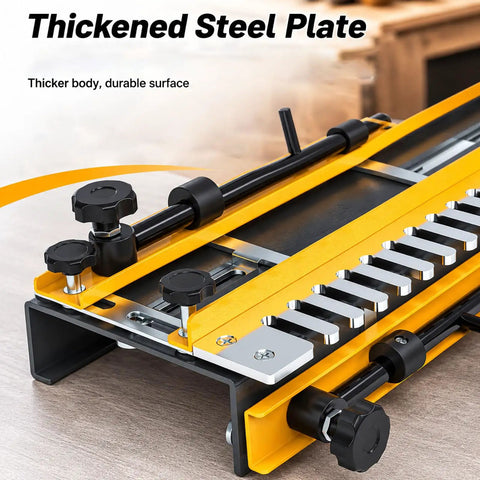 Thickened steel plate of Thirty Inch Dovetail Jig For Woodworking Router Guide Joinery Template with precise locking knobs.