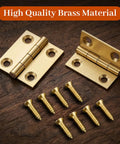 Five Pack Mini Brass Jewelry Box Hinges Set Gold Folding 1 Inch Hinge With Mounting Screws For Wooden Boxes Jewelry Cases Drawers And Craft Projects