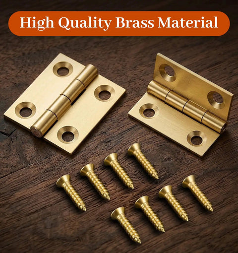 Five Pack Mini Brass Jewelry Box Hinges Set Gold Folding 1 Inch Hinge With Mounting Screws For Wooden Boxes Jewelry Cases Drawers And Craft Projects