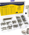 Set Screws Assortment Kit With Allen Keys 240 Pieces Stainless Steel 304 Cup Point Hex Socket Set Screws In Metric M3 Through M8