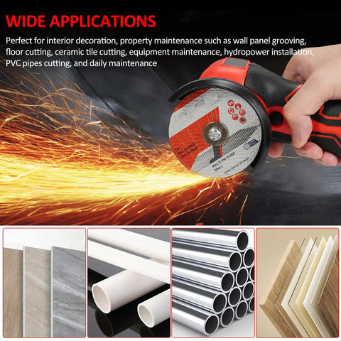 Cordless Angle Grinder 7000 RPM With 16.8V Battery And 76mm Wheels Handled Like A Dream For cutting tiles and PVC pipes.