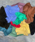 Colorful Recycled Cotton Rags For Home And Shop, Extra Absorbent 50 Lb Box Of T Shirt Scraps, Multipurpose Cleaning Cloths Display