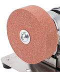 Close-up of a polishing wheel on the Super Compact Mini Bench Grinder With Two Polishing Wheels And Seven Speed Settings.