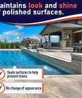 High Grip Non Slip Floor Coating And Sealant For Polished Marble Granite Porcelain Tile Concrete Pint, poolside application maintaining surface shine.