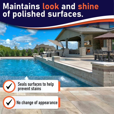 High Grip Non Slip Floor Coating And Sealant For Polished Marble Granite Porcelain Tile Concrete Pint, poolside application maintaining surface shine.