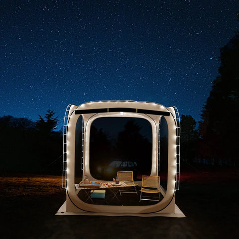 Pop Up Screen House Tent With Mosquito Net No Fuss Setup Portable Screen Room Gazebo For Patio Backyard Garden And Outdoor Events Foldable 6x6 Feet Canopy Shelter For Camping Picnics And Fun at night
