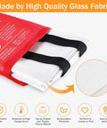 Fiberglass Fire Safety Blanket Heavy Duty Fire Retardant For Home Kitchen Camping Grilling Car Office Warehouse School Picnic And Fireplace Your Go To Heat Shield Up To 1022 Degrees Heat Resistant, white blanket in red pouch