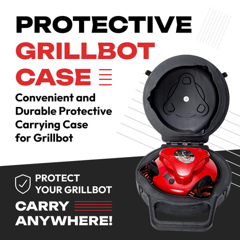 Automatic Grill Cleaning Robot Nylon Brushes Electric BBQ Cleaner in red case kit displayed open.