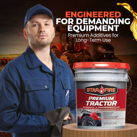 Premium Tractor Hydraulic And Transmission Fluid For Tractors, Wet Brakes, And Off Highway Equipment, 5 Gallon Pail, Multi Purpose Hydraulic Oil, J20C Spec Equivalent, Tough Protection And Smooth Shifts