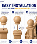 Installation steps for stair railing with 100 Piece Hanger Bolt Set with Double Ended Screws for Woodworking and Furniture Assembly.
