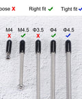 Butter Smooth Rubber End Caps For Table Legs And Metal Pipes Keep Floors Scratch Free Shield Sharp Bolts And Nailheads Sweet Bumper Shields Fit 4mm Inner Opening In Black Pack Of Fifty Pieces on various metal rods for fit testing.