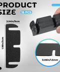15 Piece Interior Door Hinge Shims Set for DIY Realignment, 3.5 Inch Hinge Spacers, Trimable 0.06in PVC, product size details