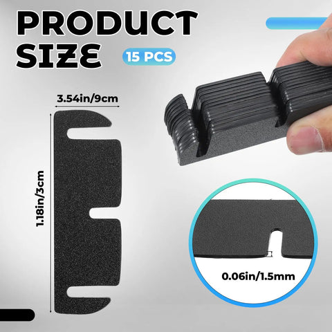 15 Piece Interior Door Hinge Shims Set for DIY Realignment, 3.5 Inch Hinge Spacers, Trimable 0.06in PVC, product size details