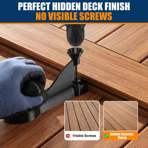 Heavy Duty Hidden Fastener Decking Tool Kit Packs Premium Stainless Steel Screws And Precision Drill Bits for seamless deck installation.