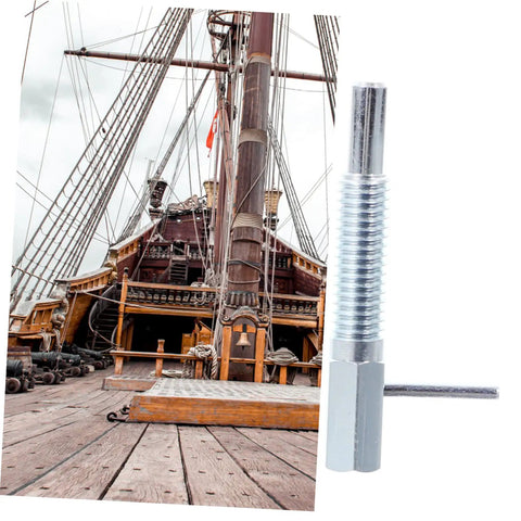 Heavy Duty Stainless Steel Spring Plunger Pin Set Featuring Self Locking Telescopic Action and Rock Solid Indexing Plunger Latch beside a ship mast.