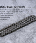 Heavy Duty Carbon Steel Roller Chain 0.5 Meter Length for TETRIX robots, strong and flexible, cuttable with pliers.
