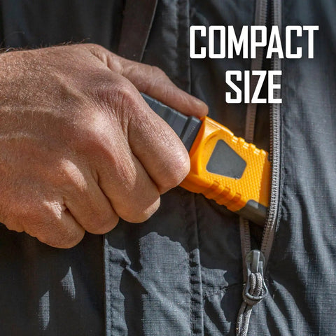Person holding Two Stage Diamond Sharpener With 4 Inch Double Sided Stone For Knives Hooks And Pointed Tools Coarse And Fine Grit