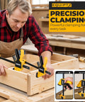 Six Pack Bar Clamps For Woodworking And Diy Projects With Two 12 Inch And Four 6 Inch Quick Grip Clamps 150 Lbs Clamping Force