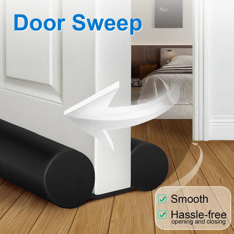32 Inch Door Draft Stopper Foam Blocker For Interior Doors Black Door Sweep And Bottom Seal Weather Stripping To Stop Cold Drafts