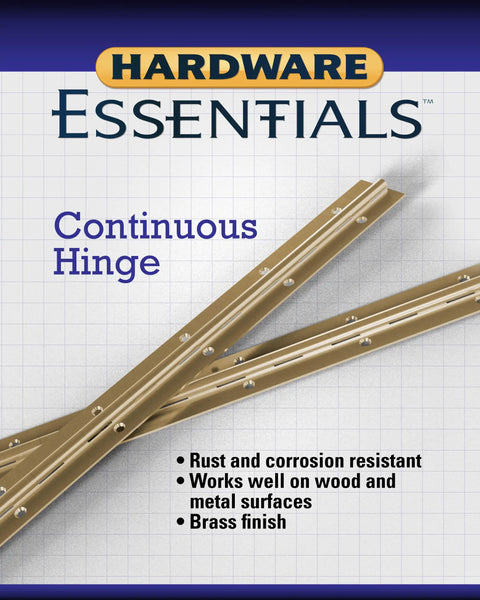 Heavy Duty Continuous Piano Hinge With Polished Brass Finish Rugged Rust Resistant Steel Surface Mount Door Hardware Cut To Fit 36 Inch Span