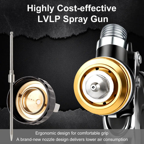 No Cap Legit Pro Grade Lvlp Spray Gun For Automotive Painting, showing nozzle and ergonomic grip for easy use.