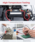 Heavy Duty 4 Gauge Copper Wire Connectors Plus Red And Black Ring Terminals For Battery Cable Adapters in automotive and machine testing.