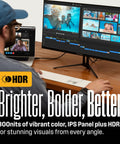 24 Inch Gaming Monitor With 120Hz Refresh And 1ms Response Time, Sick IPS Color, 1080p FHD, Built In Speakers, Eye Care, HDR