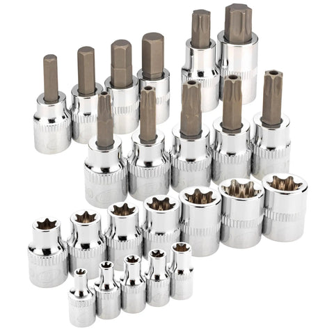 66-Piece Master Torx and Specialty Bit Socket Set With S2 Steel Bits, Chrome Vanadium Socket Bodies, Vertical Knurling