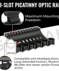 Shotgun Shell Holder Side Saddle For Universal 12 Gauge Carriers, Low Profile Aluminum Ammo Rack with Picatinny Rail
