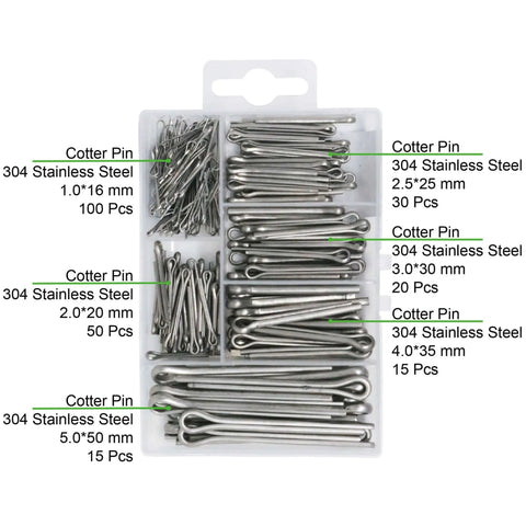 304 Stainless Steel Cotter Pins Set 230 Pcs Assortment Kit Quick Install Retaining Pins And Hairpins Clips For Trailer Hitch Applications