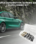Image of 170 Piece Car U Clip And Screw Set, 9 Size Automotive U Nuts With Screws, in an open case on a road backdrop