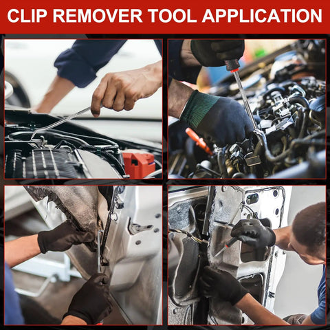 Eight Piece Precision Pick Set For Automotive Seals, O Rings, And Gaskets, Durable A45 Carbon Steel With Chrome Plated Finish, Easy Oil Seal Removal And Lock Ring Extraction Tools in use on automotive clips
