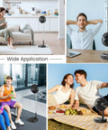 Rechargeable Portable Standing Fan With 8000mAh Battery Remote Quiet 8.1 Inch Oscillating Pedestal Floor Fan in various settings