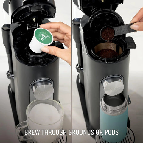 Single Serve Coffee Maker With Pods Or Grounds, 4 Brew Styles Classic Rich Over Ice Specialty, Up To 24 Oz Cup Sizes, 56 Oz Removable Reservoir, Black, Easy To Use And Compact For Quick Mornings K Cup Compatible