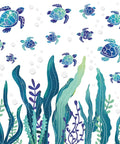Dope 3D Sea Turtle Wall Decals With Ocean Grass And Seaweed Stickers Peel And Stick Removable Vinyl Underwater Wall Decor