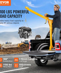 Pickup Truck Bed Crane With 1100 Lb Manual Winch Folding Jib Hoist Steel Construction 360 Degree Swivel Workhorse Mountable Truck Crane lifting engine