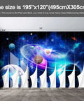 Epic Kids Planet Murals Galaxy Backdrop Solar System Starry Night Sky Ceiling Living Room And Bedroom Wallpaper Large 195 X 120 Inches Fabric Wall Mural Not Peel And Stick Waterproof Easy To Clean Home Theater Universe displayed in 21 panels.