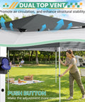 Person setting up 10x20 Pop Up Gazebo With Mosquito Netting Sidewalls No Tools Needed One Push Easy Up Canopy With Dual Vent Roof