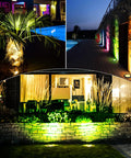 Outdoor RGB Landscape Lights With Remote Control And Memory Function, 10W in-ground lights illuminating yard and garden features