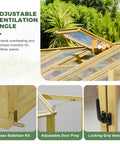 Sturdy 6x8 Ft Wood Greenhouse Kit Outdoor Heavy Duty Walk In Polycarbonate Backyard Garden Greenhouse With Adjustable Roof Vent