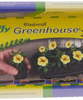 All In One Seed Starter Windowsill Greenhouse Kit with 12 Biodegradable 36mm Peat Pellets in packaging with flowers and tray