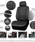 Leather Seat Covers Full Set Universal Water Resistant With 3D Foam Back Support For SUV Sedan Van All Season Dope Comfort And Luxury Airbag Compatible Pure Black