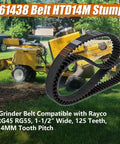 Stump Grinder Belt HTD14M 1-1/2 Inch Wide 125 Teeth 14mm Pitch Compatible With RG45 RG55 Drive System in front of machinery