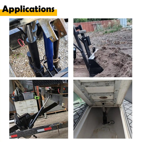 12 Inch Heavy Duty 12V Electric Linear Actuator With Potentiometer, 2000 Lbs Capacity, Stainless Steel Shaft, IP65 Rated, Bad Boy Performance For Ag, Auto, Marine, And Industrial Gear Projects mounted on equipment in various applications.